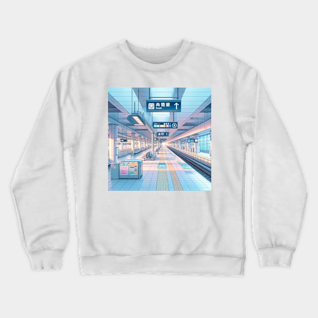 Tokyo Metro Concept Art Crewneck Sweatshirt by unrealartwork